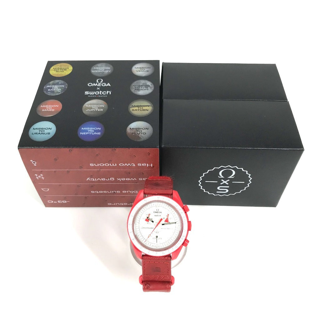 Swatch so33r100 omega omega collaboration moon misi swatch ke mars mars menonton merah lelaki seramik