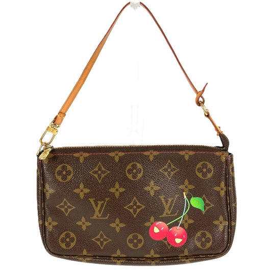LOUIS VUITTON M95008 Monogram Cherry Takashi Murakami Cherry Pochette Bolso de accesorios Bolso Bolso Bolso de accesorios Monogram Cherry Canvas Mujer Marrón