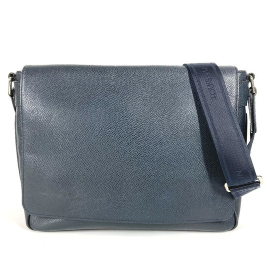 LOUIS VUITTON M32624 Taiga Roman MM Roman MM Bolso Bandolera con solapa Bolso bandolera Bolso de hombro Taiga Cuero Unisex Azul marino boreal