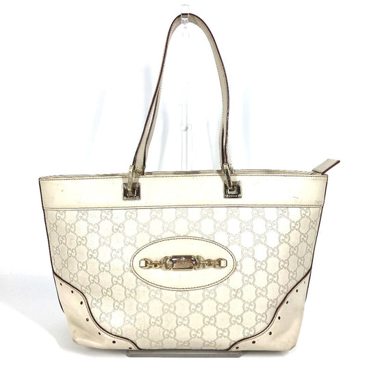 GUCCI 145993 GG Guccissima logo Bag Tote Bag Shoulder Bag Sima leather Off WhiteBased Used