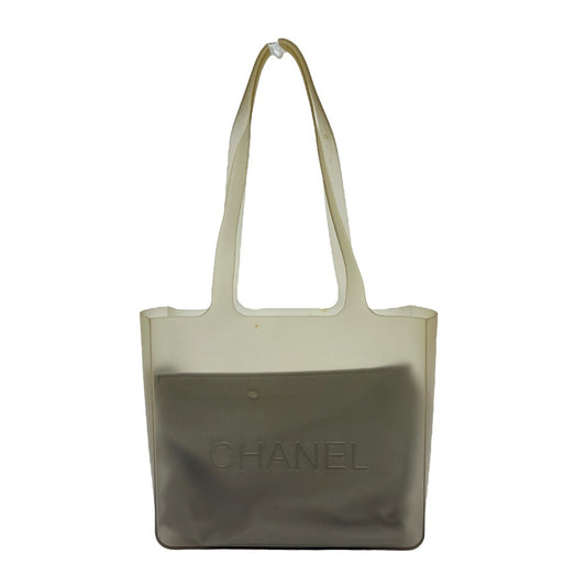 CHANEL logo Tote Bag Shoulder Bag Shoulder Bag rubber gray Used