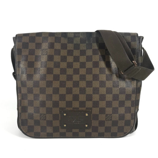 LOUIS VUITTON N51211 ダミエ ブルックリンMM ブルックリン MM 斜め掛け フラップ メッセンジャーバッグ ショルダーバッグ ダミエキャンバス ユニセックス エベヌ ブラウン
