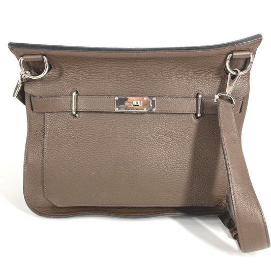 HERMES Gypsiere 34 Crossbody Flap Shoulder Bag in Taurillon Clemence Leather, Dark Brown, Unisex