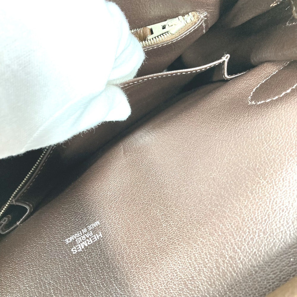 HERMES Gypsiere 34 Crossbody Flap Shoulder Bag in Taurillon Clemence Leather, Dark Brown, Unisex