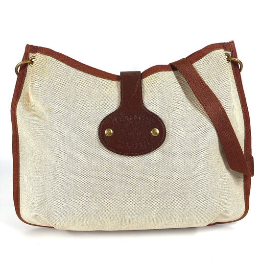 HERMES Vintage Rodeo Bag, Crossbody Pochette Shoulder Bag, Toile H, Unisex, Beige