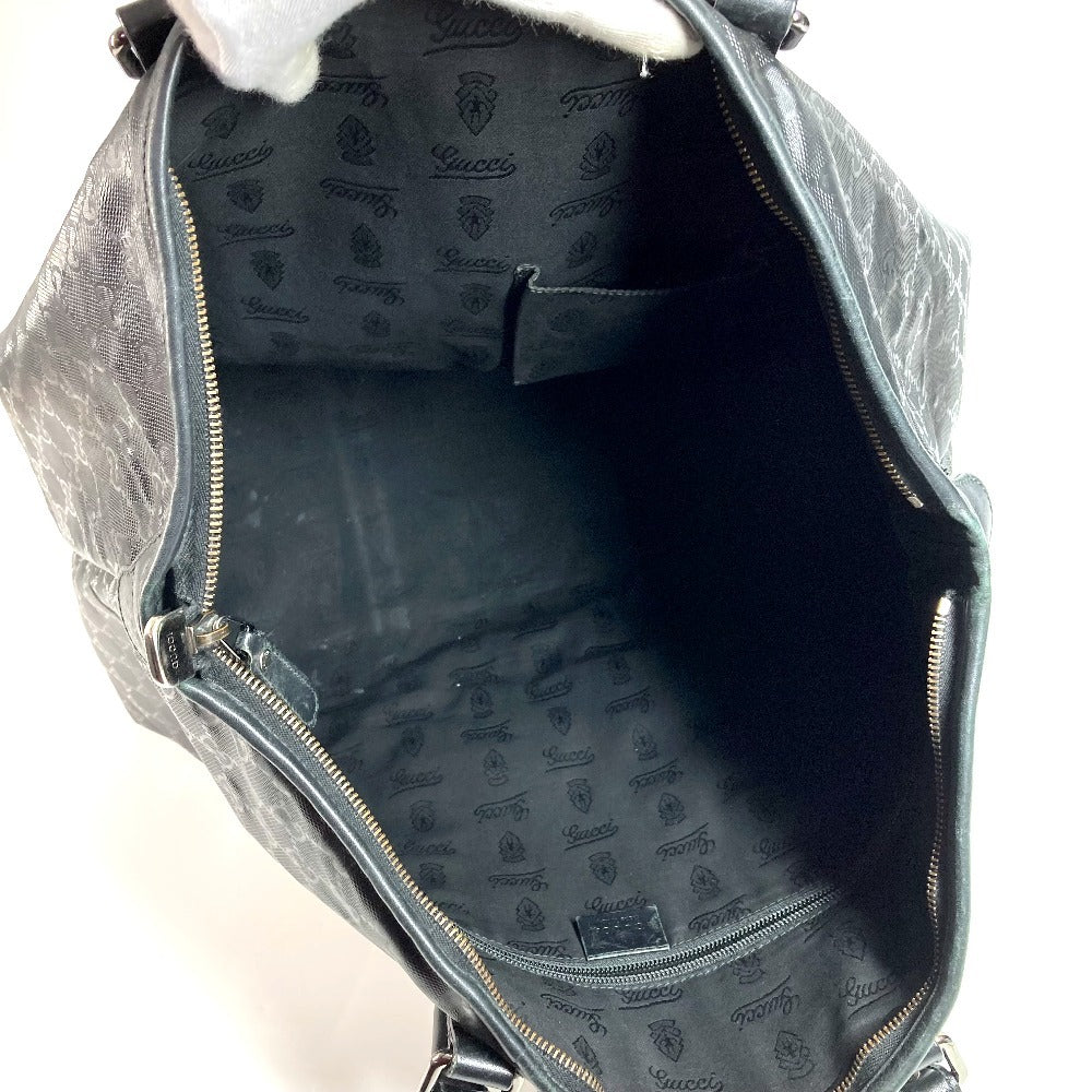 GUCCI 201482 旅行バッグ トラベルバッグ GG インプリメ カバン 肩掛け トートバッグ ボストンバッグ ショルダーバッグ レザー レディース ブラック
