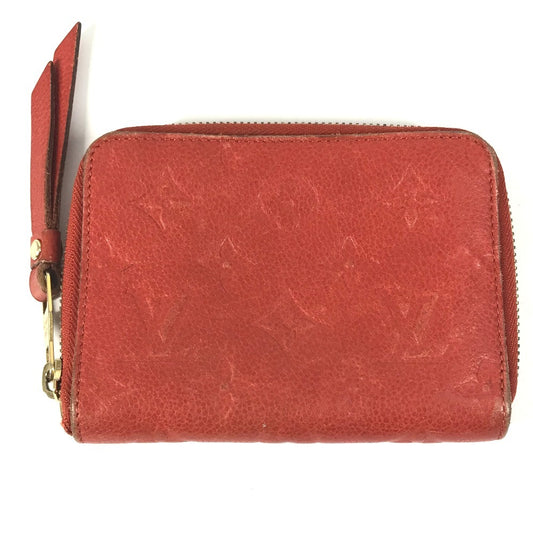 LOUIS VUITTON M60295 MonogramEmpreinte Portefeuille-Scallet Compact Compact Wallet Zip Around Folded wallet MonogramEmpreinteLeather Orient RedBased Used