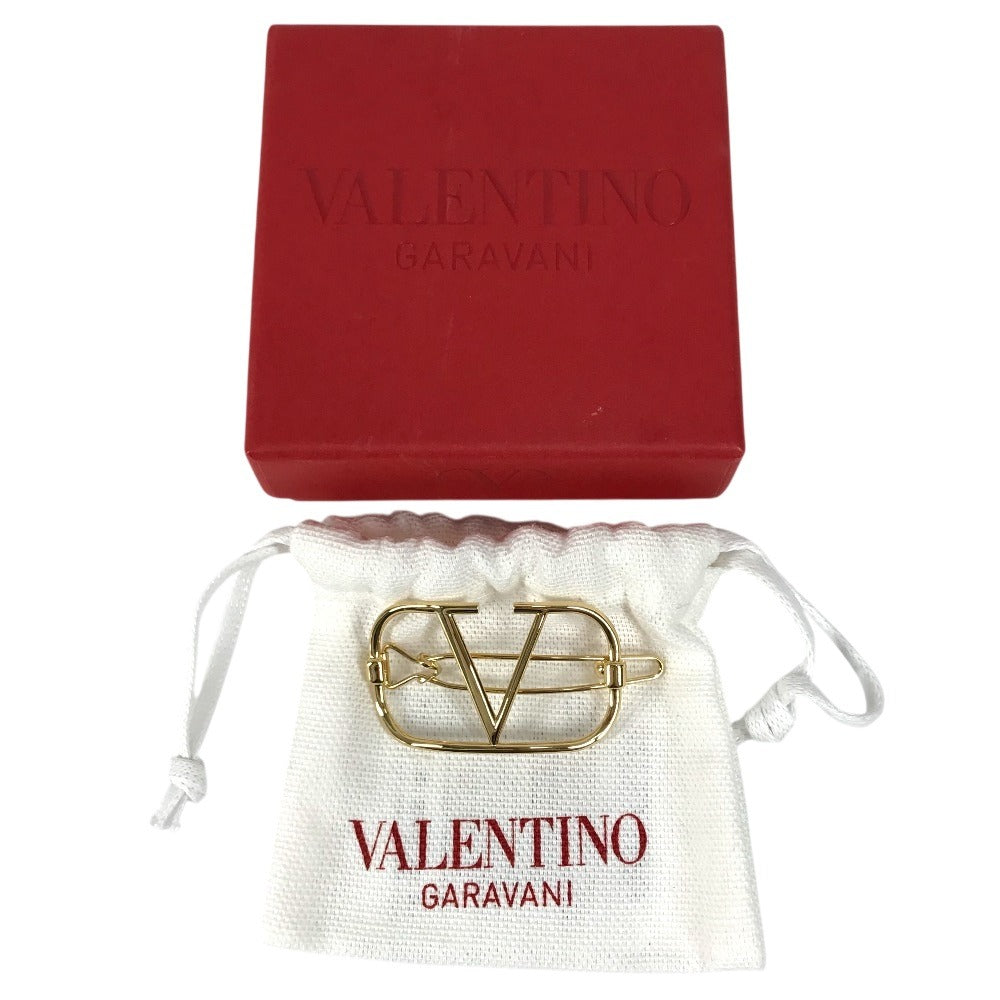 VALENTINO 4W2J0H38MET เครื่องประดับผม VLOGO เครื่องประดับ กิ๊บติดผม ที่หนีบผม บาร์เร็ตต์ โลหะ สำหรับผู้หญิง สีทอง