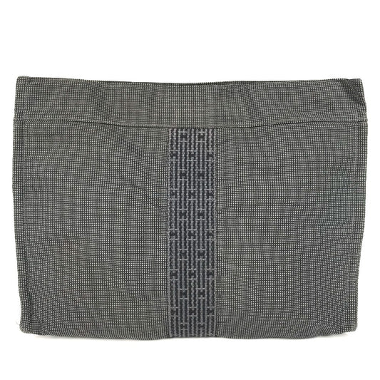 HERMES Air Line Clutch Bag, Second Bag, Multi-Pouch, Cotton, Unisex, Gray