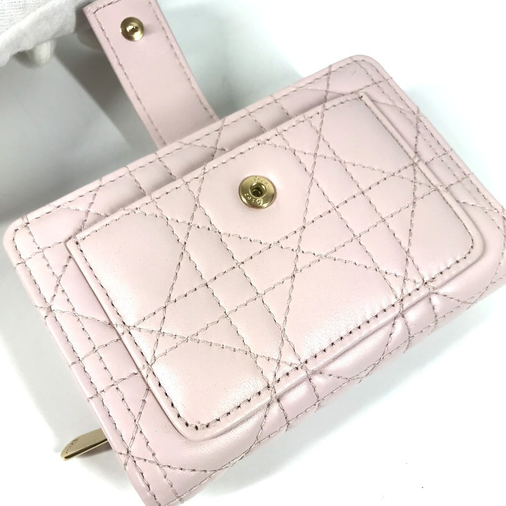 Christian Dior S6022ONMJ_M413 カナージュ レディディオール 日本限定 My Dior Dittany ウォレット コンパクトウォレット 2つ折り財布 ラムスキン レディース ピンク