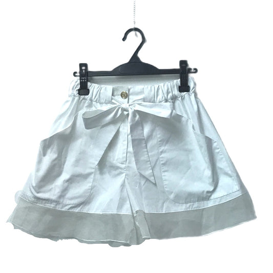 CHANEL P63229 CC ロゴ ボタン アパレル ボトムス ハーフパンツ ズボン ショートパンツ ポリエステル レディース ホワイト