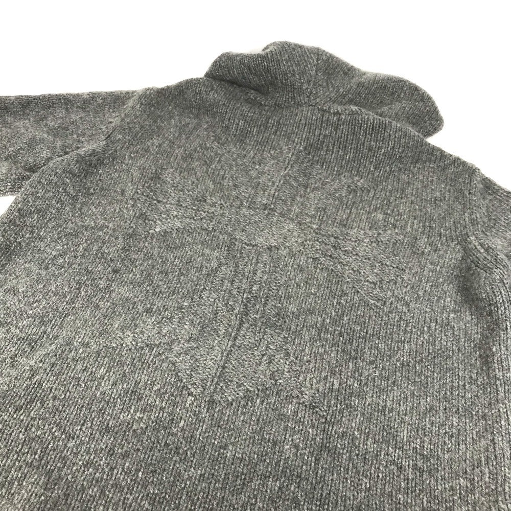 CHROME HEARTS Hoodie Parka Leather Patch Leather Tag Cross Apparel long sleeves knit Cashmere gray/Black Used