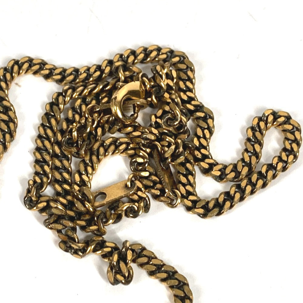 LOUIS VUITTON MP2780 LV Logo Vintage Pendant Necklace in LV Wood, Unisex, Gold