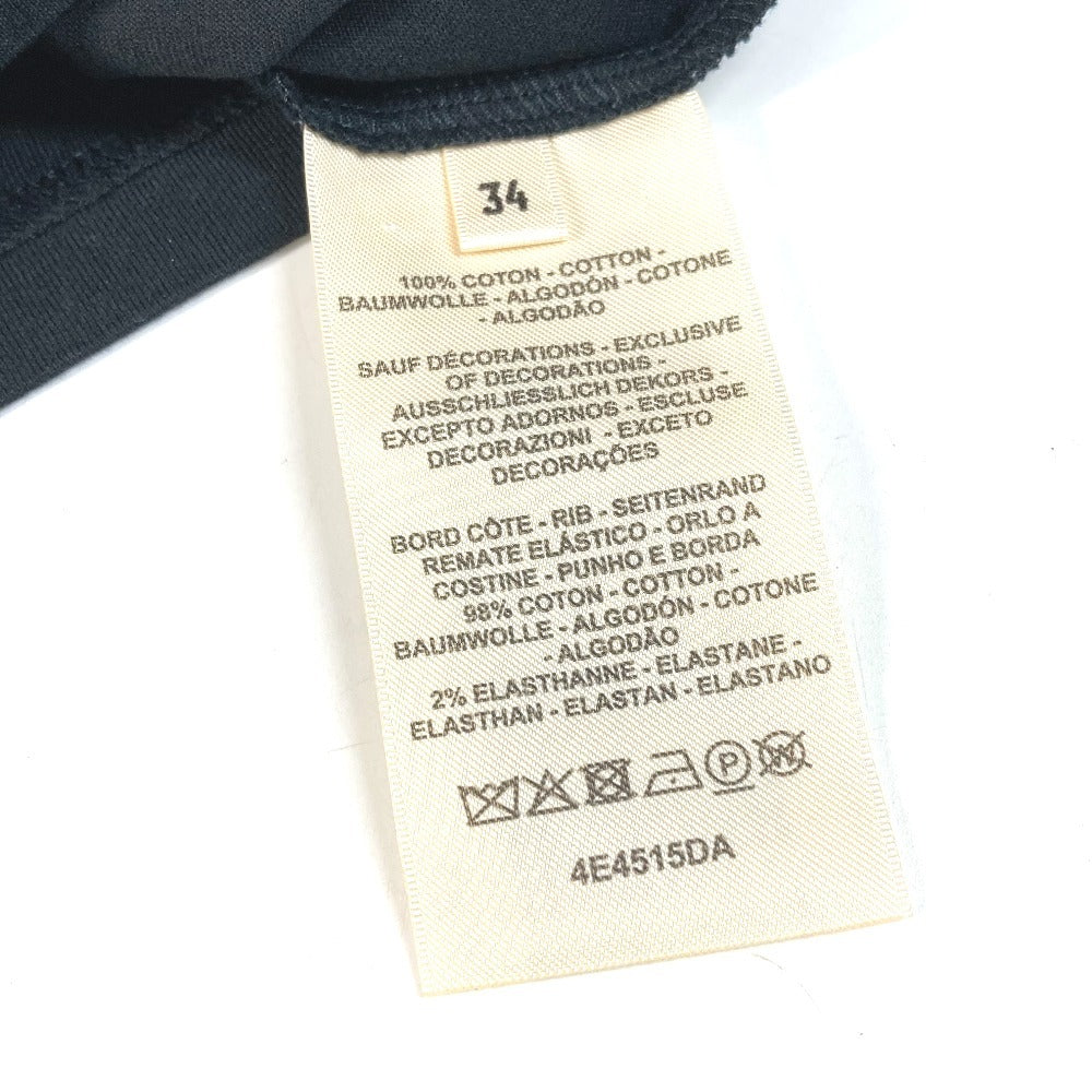 HERMES 半袖 シャツワンピ 刺繍入り モザイク Hロゴ ポケット アパレル Tシャツワンピース ラウンドネック ワンピース コットン レディース ブラック