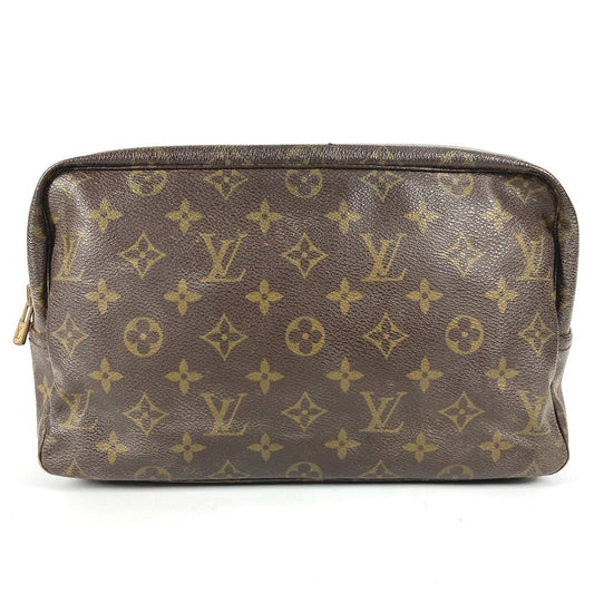 LOUIS VUITTON M47522 Monogram True Toilet 28 Makeup Pouch, Clutch Bag, Second Bag, Cosmetic Pouch, Monogram Canvas, Unisex, Brown