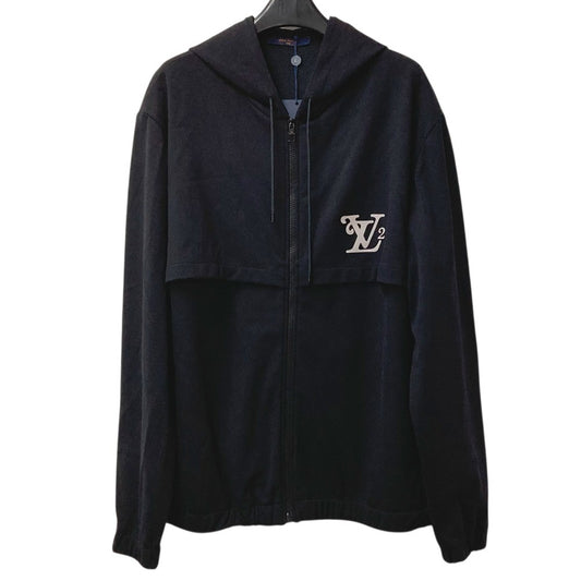 LOUIS VUITTON NIGO ニゴ メッシュ リフレクティブLVロゴジップアップパーカー フード付き フーディー アパレル 長袖 ジャケット トップス RM202M パーカー ナイロン メンズ ブラック