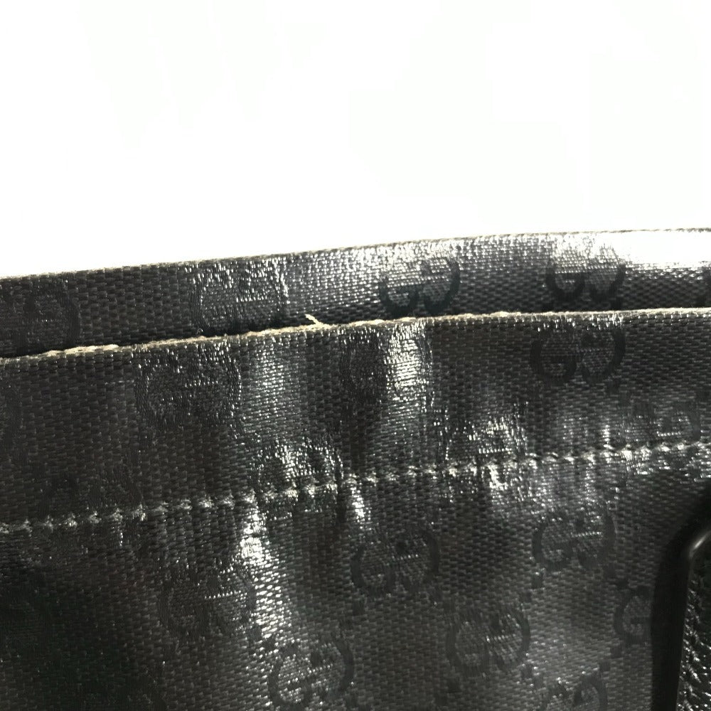 GUCCI 763287 GG Crystal Logo Sherry Line Tote Bag Handbag Coated Canvas Unisex Black