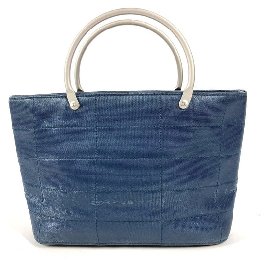CHANEL CC ココマーク ロゴ メタルハンドル カバン トートバッグ ミニバッグ ハンドバッグ ナイロンキャンバス レディース ブルー