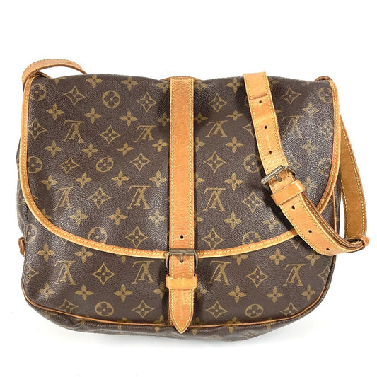 LOUIS VUITTON M42254 モノグラム ソミュール35 ソミュール35 カバン バッグ 斜め掛け フラップ ショルダーバッグ モノグラムキャンバス ユニセックス ブラウン