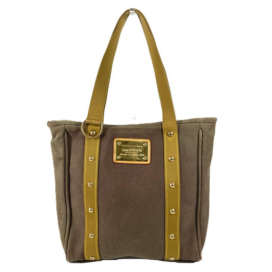 LOUIS VUITTON M40086 アンティグア カバ MM カバMM カバン トートバッグ 肩掛け ショルダーバッグ コットン ユニセックス カーキ