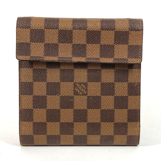 LOUIS VUITTON M99074 Damier CD Case DVD Case Pouch Japan 20th Anniversary Limited Bag Pouch Damier Canvas Unisex Ebene Brown