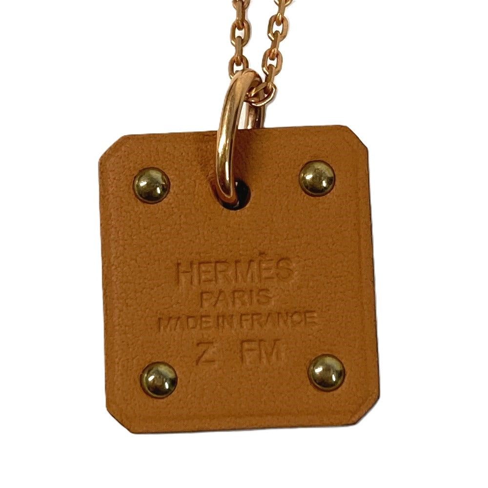 HERMES Heart Chain As de Coeur PM As de Coeur PM Pendant Accessory Necklace Leather Women's Black