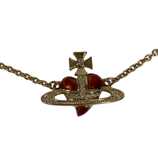 Vivienne Westwood Orb Logo Rhinestone Accessory Chain Bracelet Metal Unisex Gold