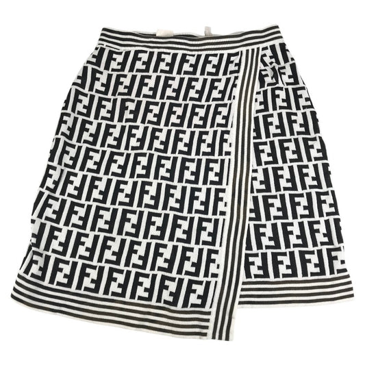 FENDI Vintage Zucchino Logo Apparel Mini Skirt Bottoms Skirt Cotton Women's Black