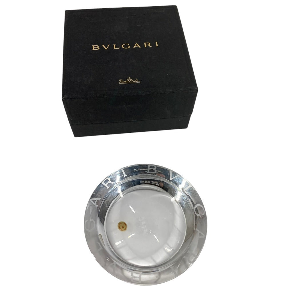 BVLGARI Rosenthal logo ashtray, glass, unisex, clear