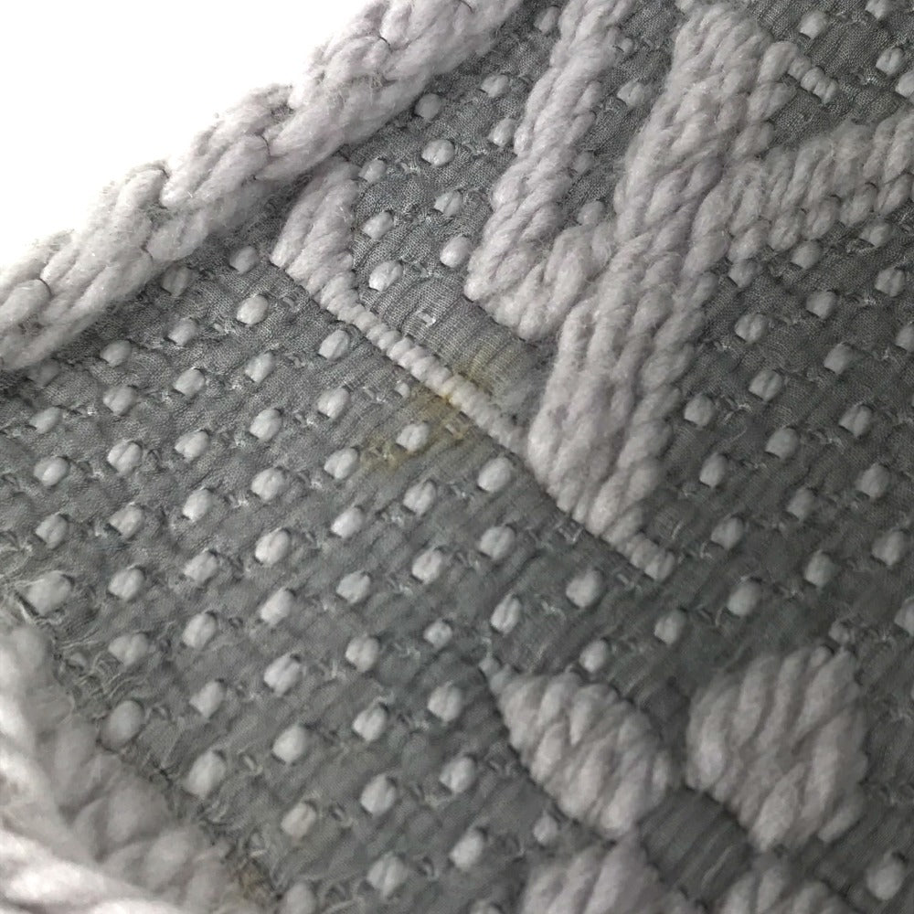 LOUIS VUITTON M74742 Echarpe Logomania Fringed Scarf Wool Unisex Grips Perle Grey