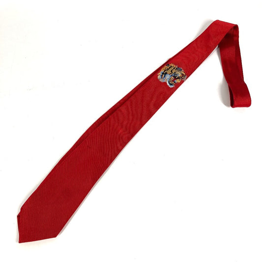 GUCCI Unknown Tiger Logo Suit Accessory Tie Silk Men's Red
