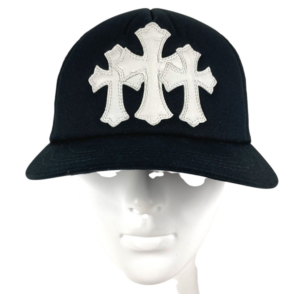 CHROME HEARTS TRUCKER CAP NEW 3 CEM CRS Triple Cross Three Cross Logo Trucker Hat Cap Baseball Mesh Cap Cotton Unisex Black