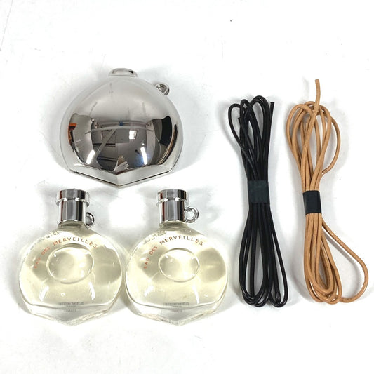 HERMES パフュームケース parfum des merveilles 香水ケース 香水入れ 香水2点つき 小物入れ メタル ユニセックス シルバー