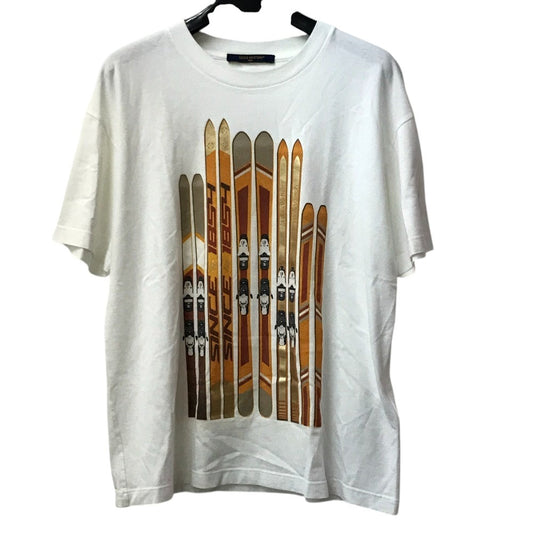 LOUIS VUITTON 1AGK27 LV スラロームスキーヤー 刺繍 プリントコットンTシャツ アパレル 半袖 トップス RM251M 半袖Tシャツ コットン メンズ ホワイト