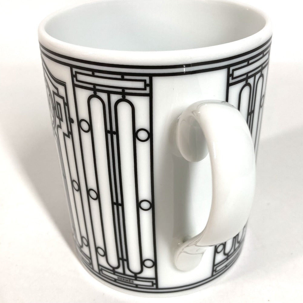 HERMES H DECO Tableware, cups, coffee cups Mug Pottery White/Black Used