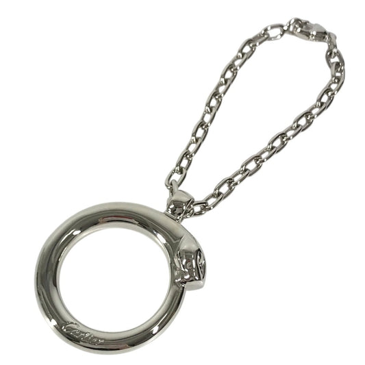 CARTIER Charm Key Holder Bag Charm Panther logo Necklace Choker Chain Necklace Accessory Pendant top Metal Silver Used