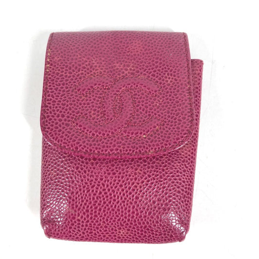 CHANEL A13511 CC CC Mark logo Cigarette case, pouch, accessory case Cigarette case Caviar Leather pink Used