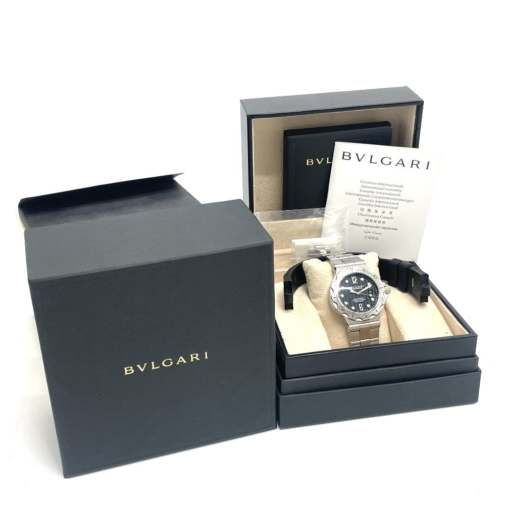 BVLGARI DP42SSD クロノメーター ディアゴノ スクーバー アクア 自動巻き デイト 腕時計 SS メンズ シルバー - brandshop-reference