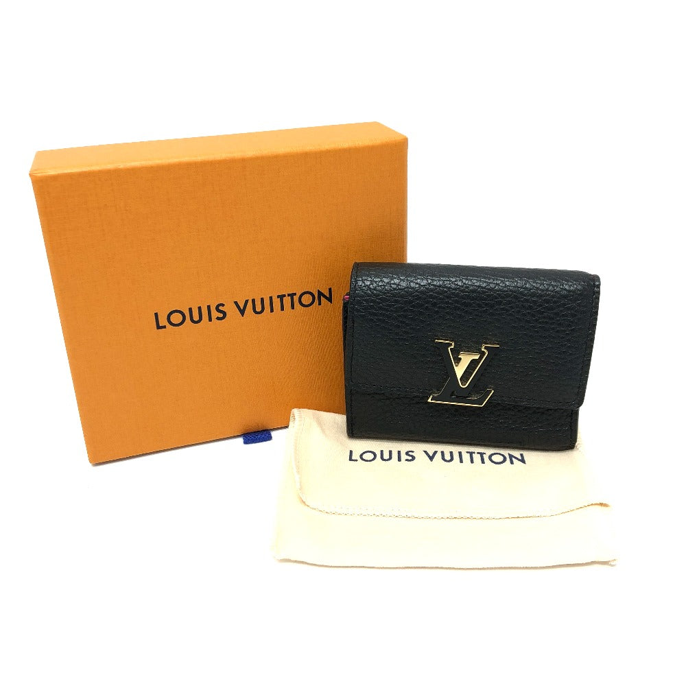 LOUIS VUITTON M68587 バイカラー ポルトフォイユ・カプシーヌ XS 財布 ウォレット コンパクトウォレット 3つ折り財布 トリヨンレザー レディース ノワール ブラック×ピンク
