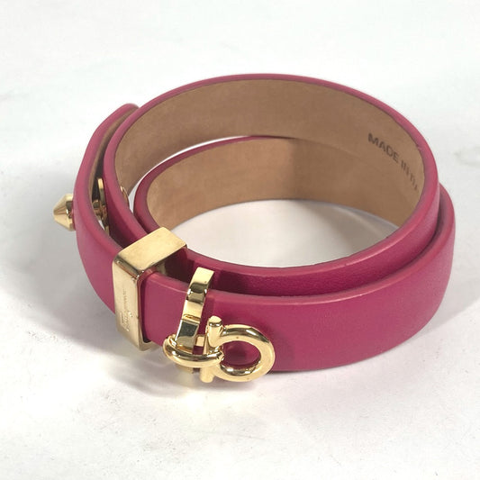 Salvatore Ferragamo 2重 ガンチーニ アクセサリー ブレスレット レザー レディース ピンク - brandshop-reference