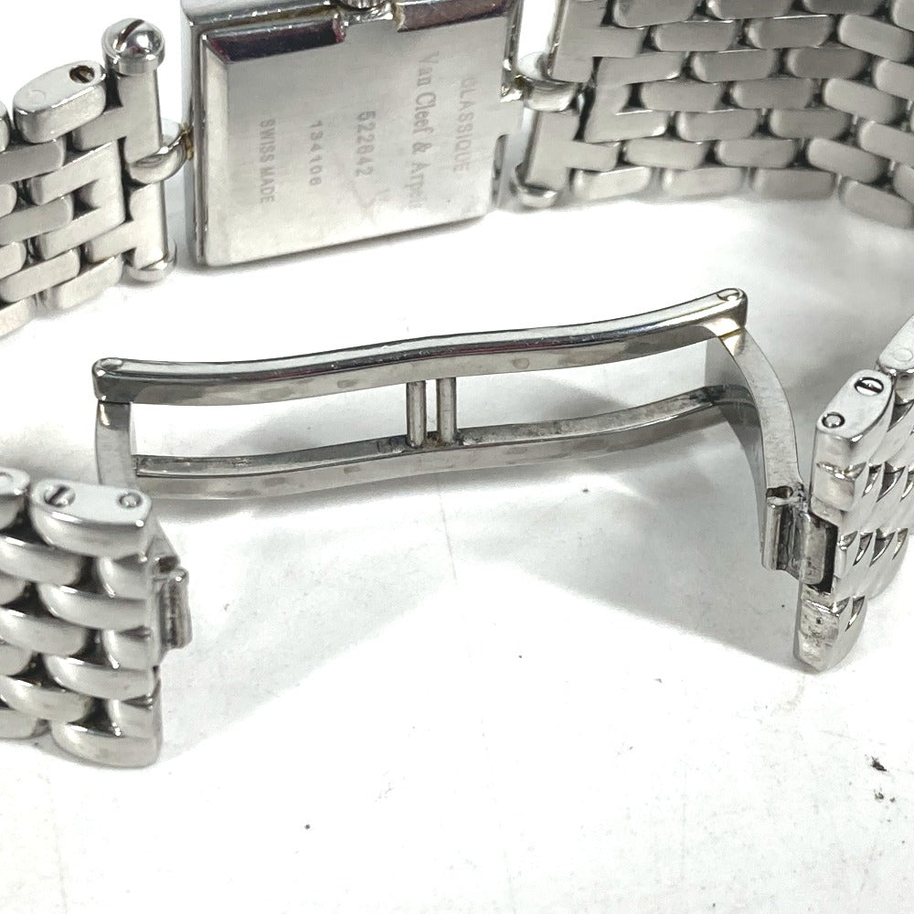 Van Cleef & Arpels 522642 ピンクシェル クラシックカレ 4Pダイヤモンド スクエア レディースウォッチ 腕時計 SS レディース ピンク - brandshop-reference