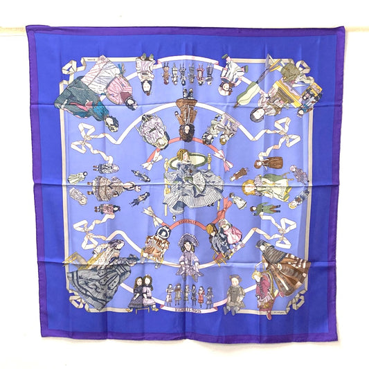 HERMES Carré 90 Doll HELLO DOLLY Silk Scarf, Women's, Purple