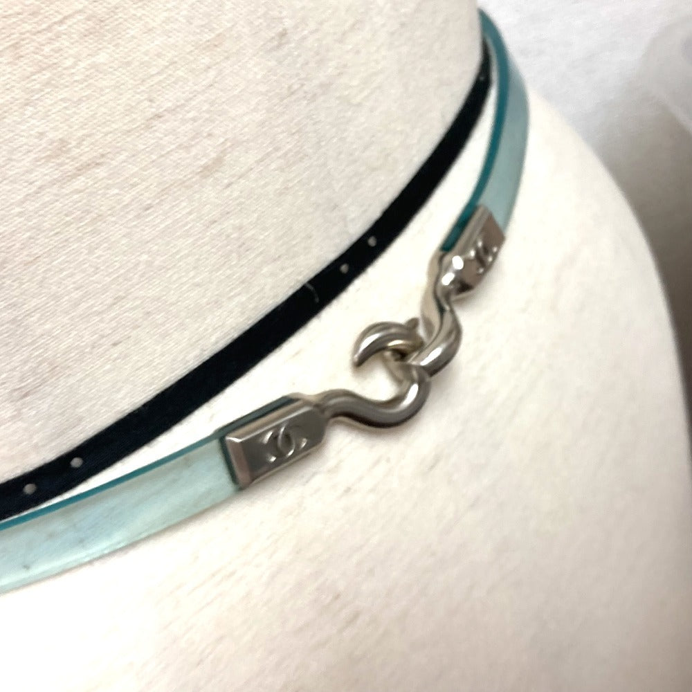 CHANEL 00C Logo CC Coco Mark Accessory Thin Belt for Trousers, Vinyl, Women's, Blue