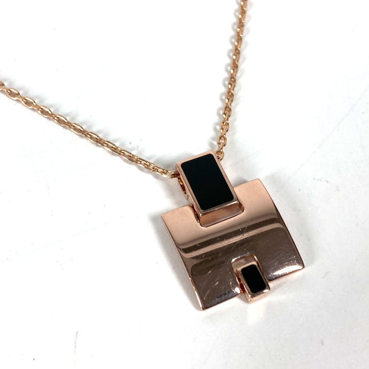 HERMES Accessories Eileen Chain H Logo Necklace in Metal, Black