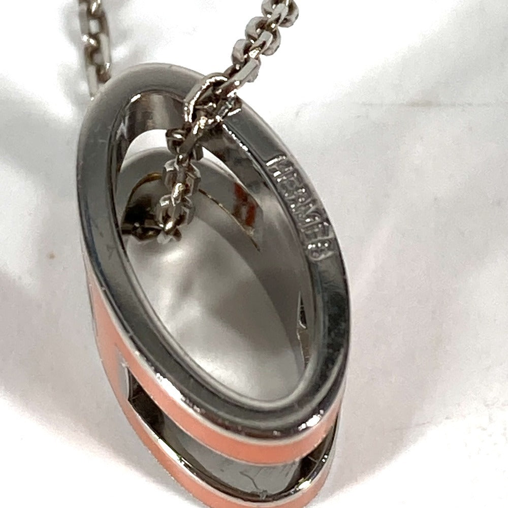 HERMES Pop Ash Chain H Logo Necklace in Metal, Orange, for Women