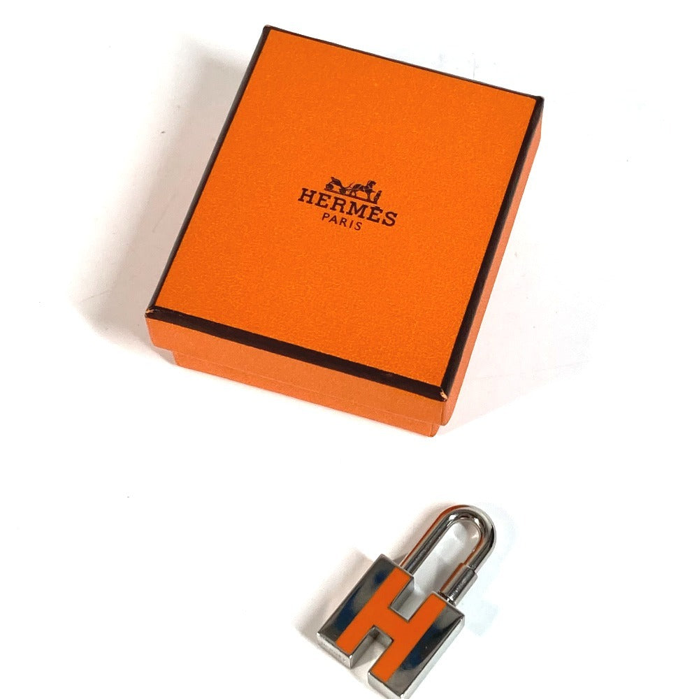 HERMES Cadena Padlock Charm H Logo Key Accessory Pendant Top Metal Women's Silver