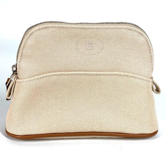 HERMES Bolide Mini Multi-Pouch Makeup Pouch, Cotton, Unisex, Ivory