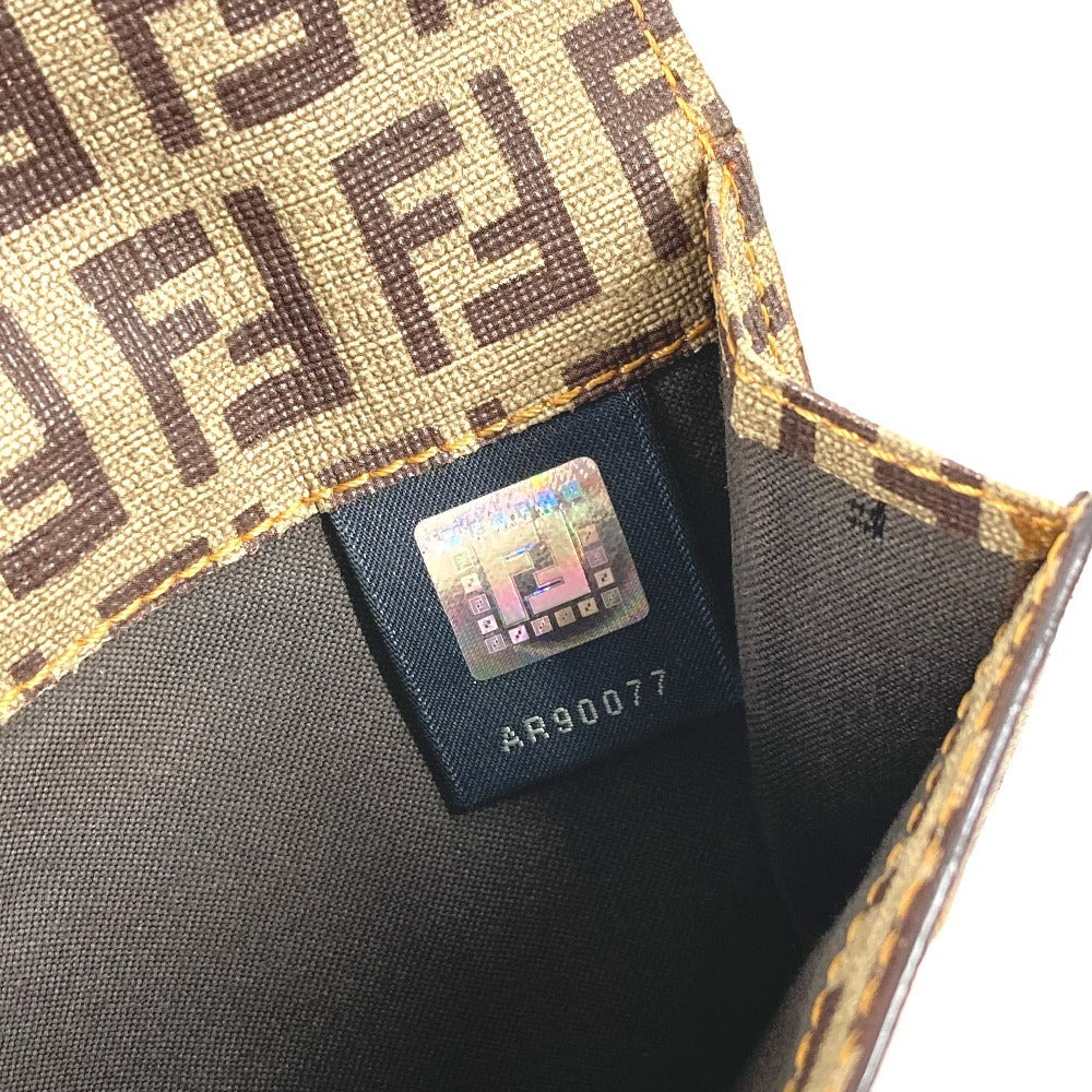 FENDI ズッカ ロゴ ズッキーノ コンパクトウォレット 2つ折り財布 レザー/PVC ユニセックス ブラウン