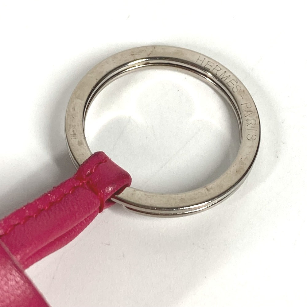 HERMES フリンジ タッセル カルメン バッグチャーム キーホルダー レザー ユニセックス ピンク