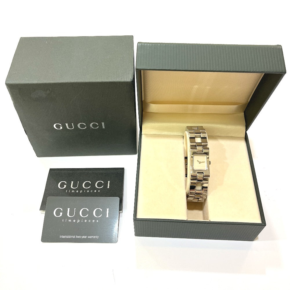 GUCCI 2305L Bangle Watch, Women's Quartz Analog Square Watch, Stainless Steel